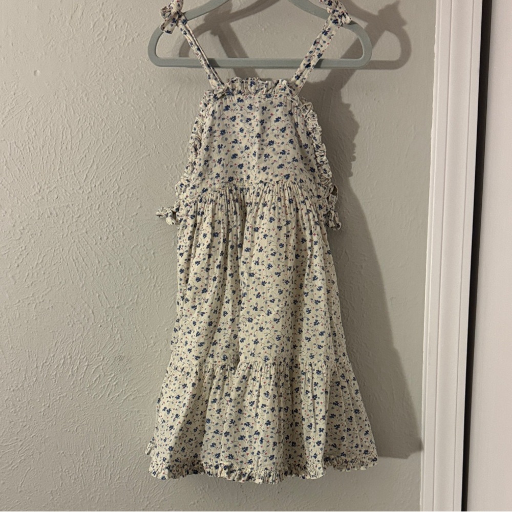Emile et Ida Cream and Blue Floral Dress